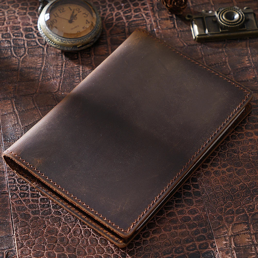Protège passeport cuir véritable porte-cartes voyage compact fait main vintage — photo 2