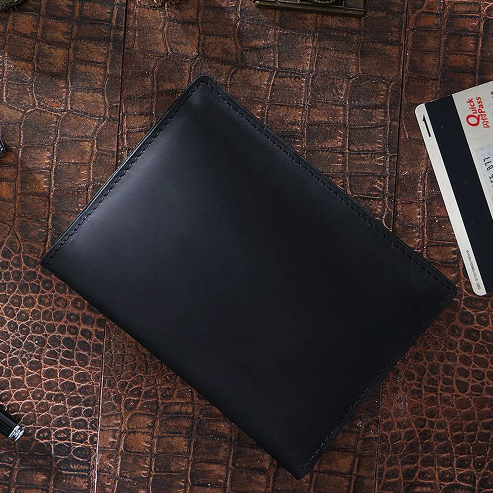 Protège passeport cuir véritable porte-cartes voyage compact fait main vintage — photo 4