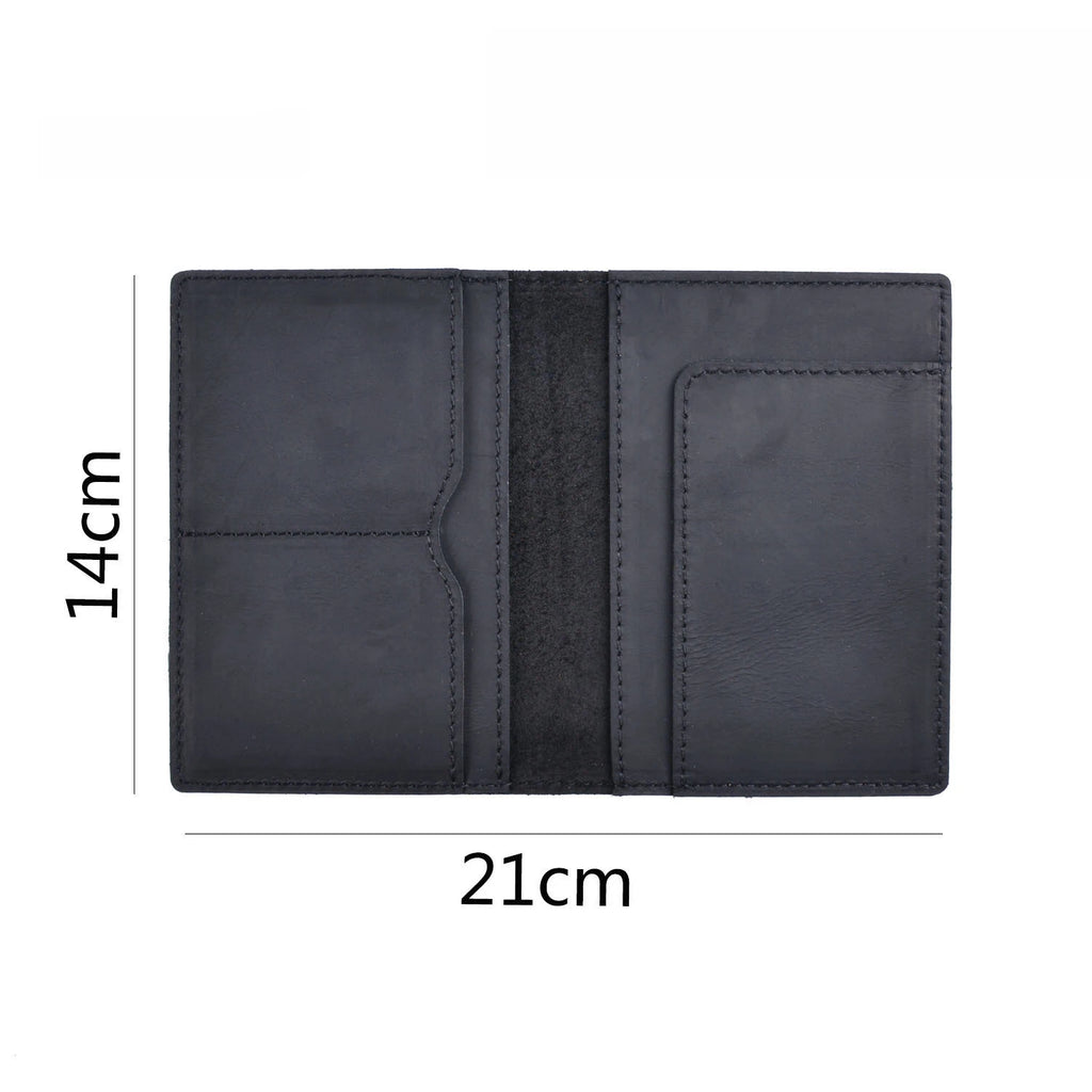 Protège passeport cuir véritable porte-cartes voyage compact fait main vintage — photo 5