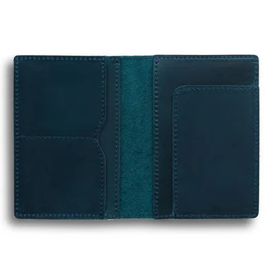 Protège passeport cuir véritable porte-cartes voyage compact fait main vintage — photo 6