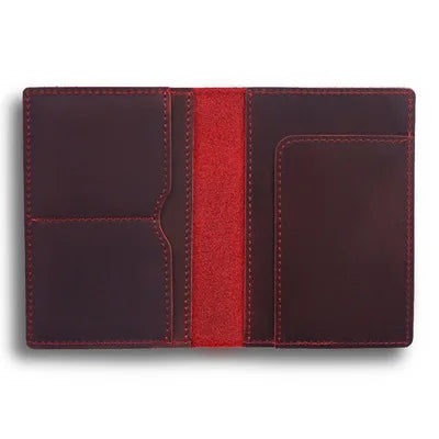 Protège passeport cuir véritable porte-cartes voyage compact fait main vintage — photo 7