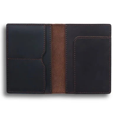 Protège passeport cuir véritable porte-cartes voyage compact fait main vintage — photo 8