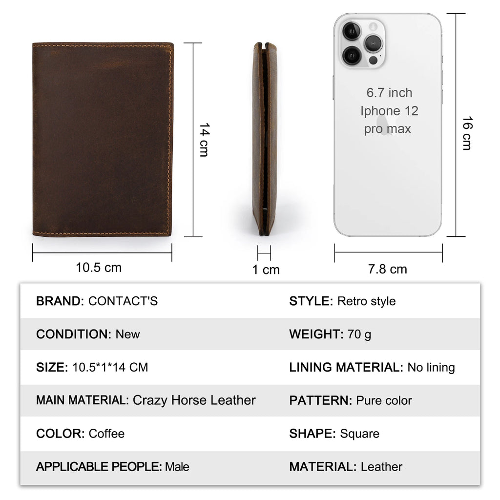 Protège-passeport en cuir véritable pour homme avec fente pour stylo — photo 4