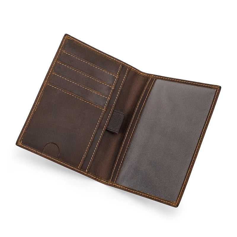 Protège-passeport en cuir véritable pour homme avec fente pour stylo — photo 7 Image