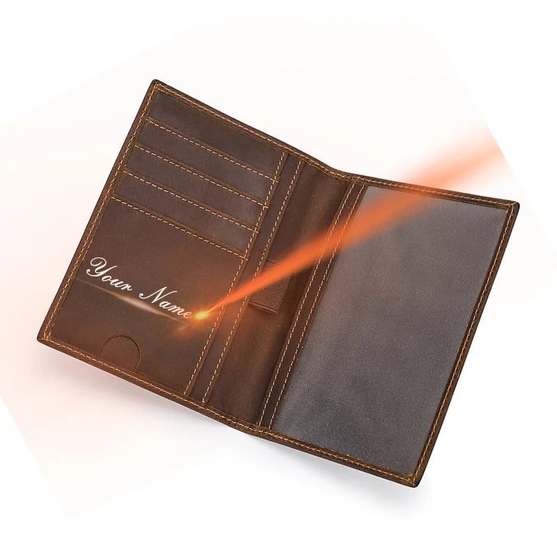 Protège-passeport en cuir véritable pour homme avec fente pour stylo — photo 8