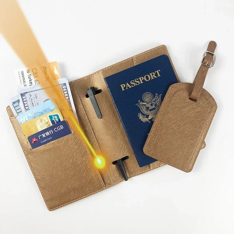 Ensemble Protège-passeport et Étiquette de bagage personnalisés avec photo et nom — photo 2 Image