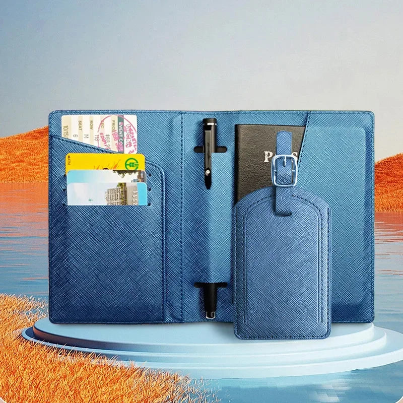 Ensemble Protège-passeport et Étiquette de bagage personnalisés avec photo et nom — photo 4