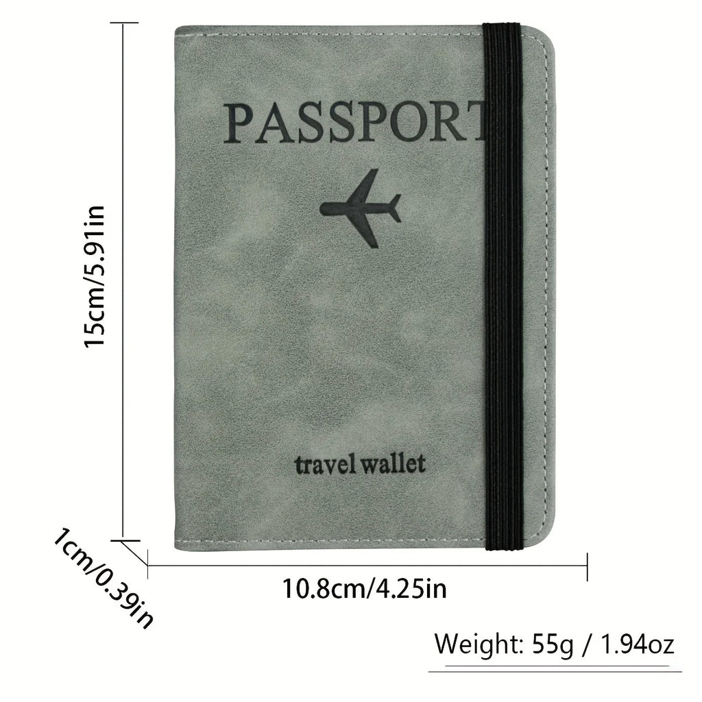 Protège-passeport rétro en cuir PU avec blocage RFID et fentes pour cartes — photo 3