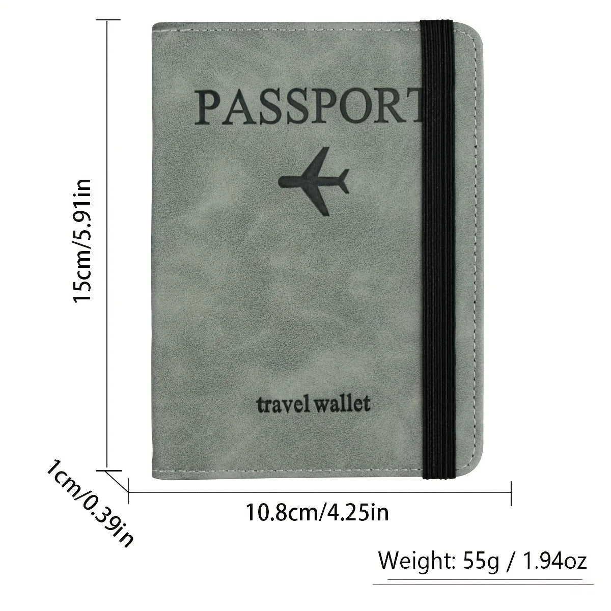 Protège-passeport rétro en cuir PU avec blocage RFID et fentes pour cartes — photo 3
