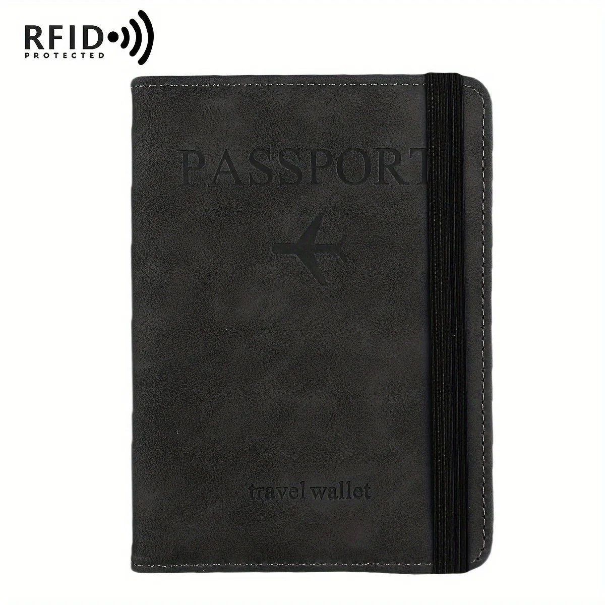 Protège-passeport rétro en cuir PU avec blocage RFID et fentes pour cartes — photo 4