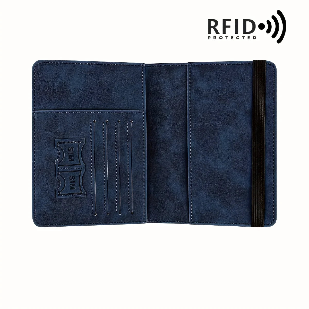Protège-passeport rétro en cuir PU avec blocage RFID et fentes pour cartes — photo 5