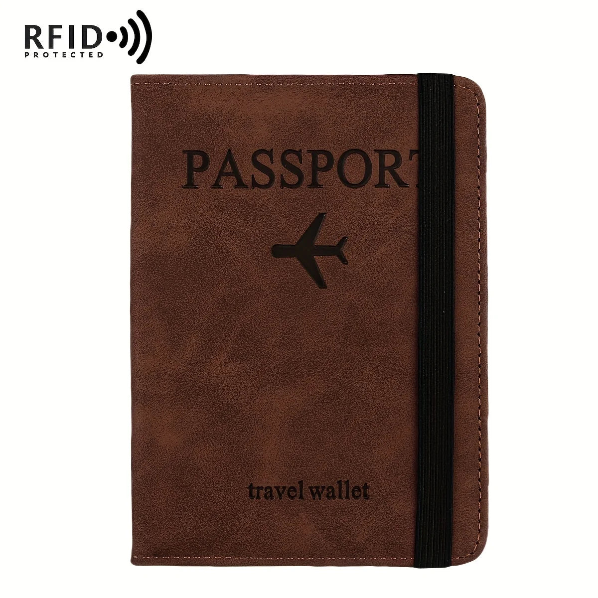 Protège-passeport rétro en cuir PU avec blocage RFID et fentes pour cartes — photo 6
