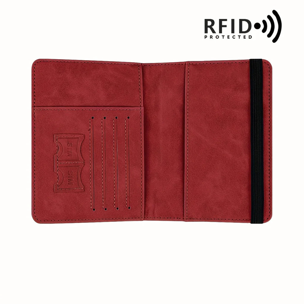 Protège-passeport rétro en cuir PU avec blocage RFID et fentes pour cartes — photo 7