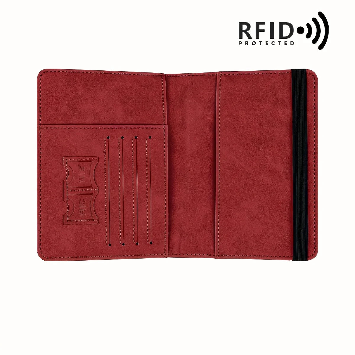 Protège-passeport rétro en cuir PU avec blocage RFID et fentes pour cartes — photo 7 Image