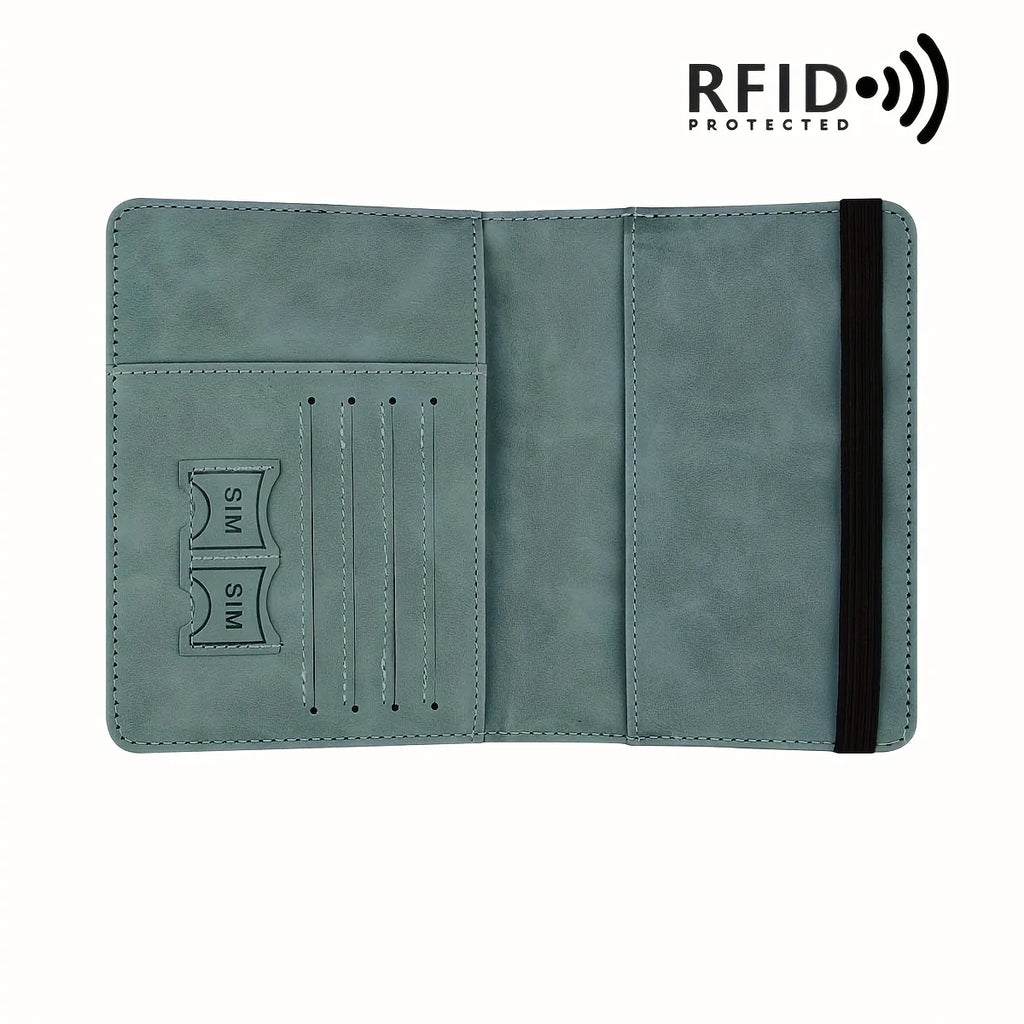 Protège-passeport rétro en cuir PU avec blocage RFID et fentes pour cartes — photo 8