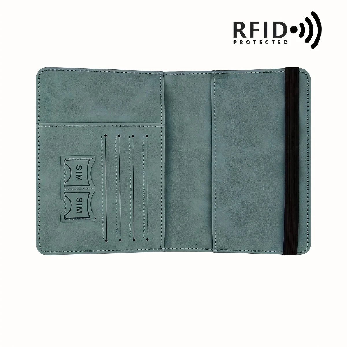 Protège-passeport rétro en cuir PU avec blocage RFID et fentes pour cartes — photo 8 Image