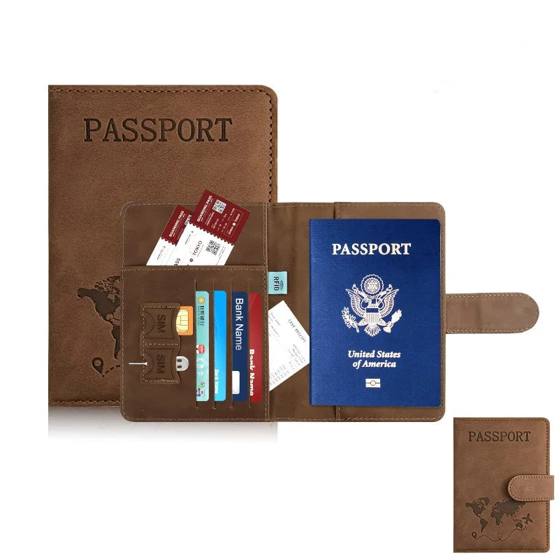 Protège-passeport RFID en cuir PU pour hommes et femmes — photo 1