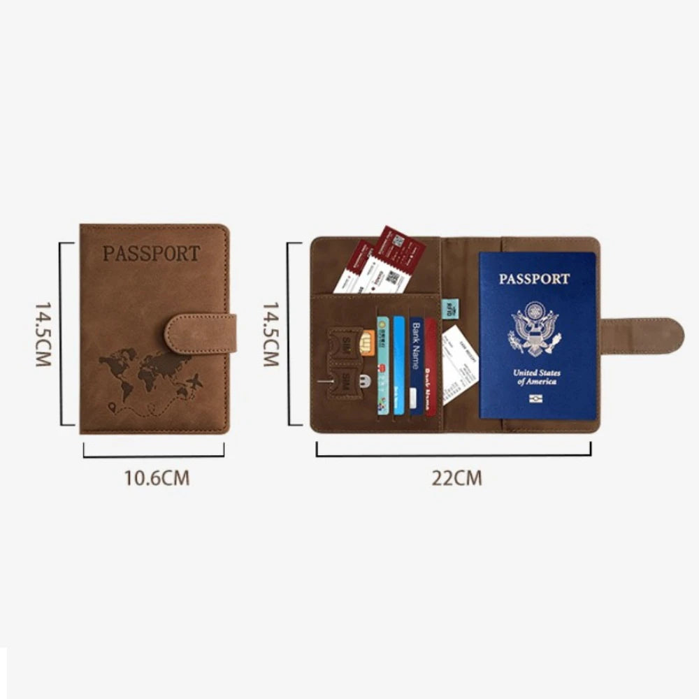 Protège-passeport RFID en cuir PU pour hommes et femmes — photo 2