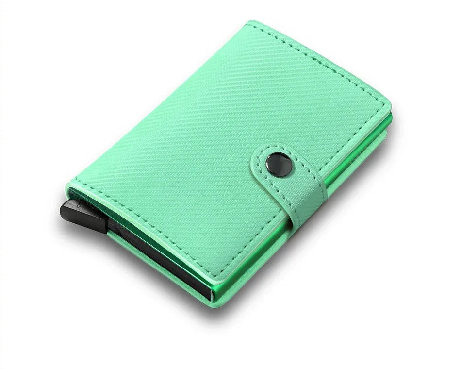 Porte-carte automatique rfid en cuir pu carbone avec éjection rapide — photo 6