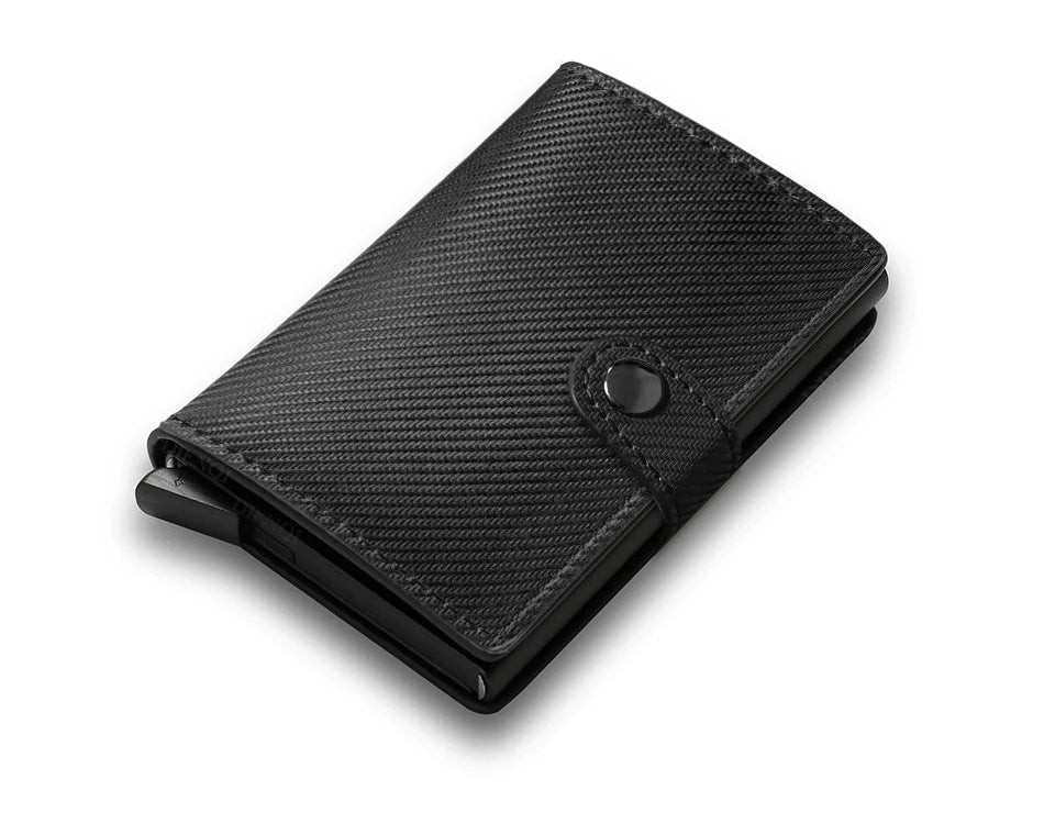 Porte-carte automatique rfid en cuir pu carbone avec éjection rapide — photo 8 Image