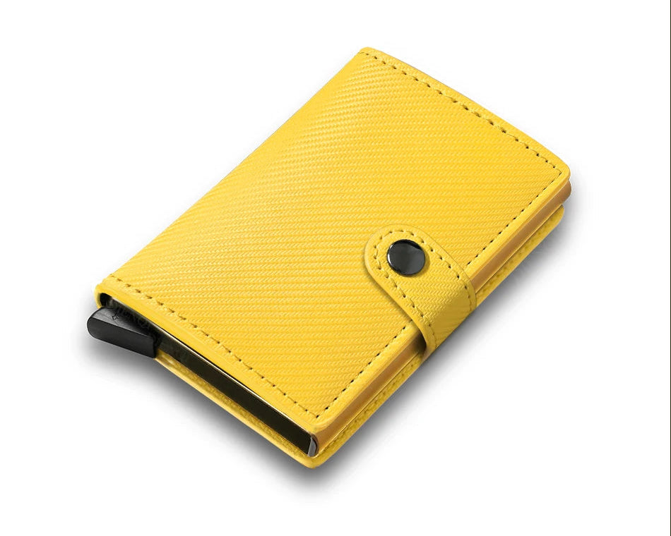 Porte-carte automatique rfid en cuir pu carbone avec éjection rapide — photo 9