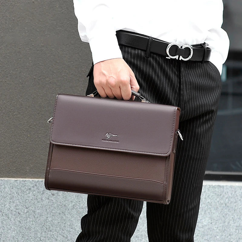 Sacoche business en cuir pu pour homme avec bandoulière amovible et format tablette — photo 1