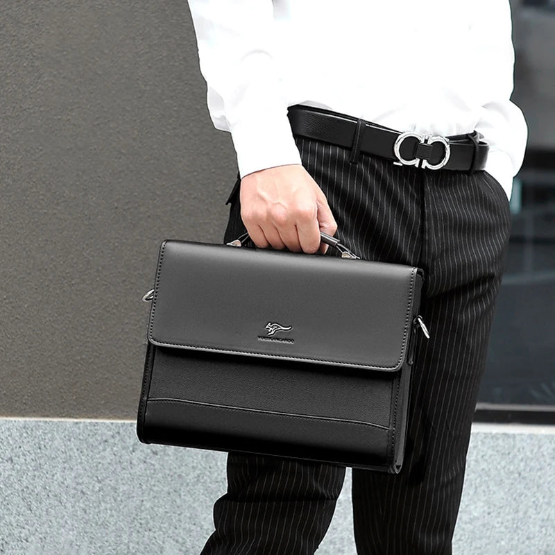 Sacoche business en cuir pu pour homme avec bandoulière amovible et format tablette — photo 3 Image