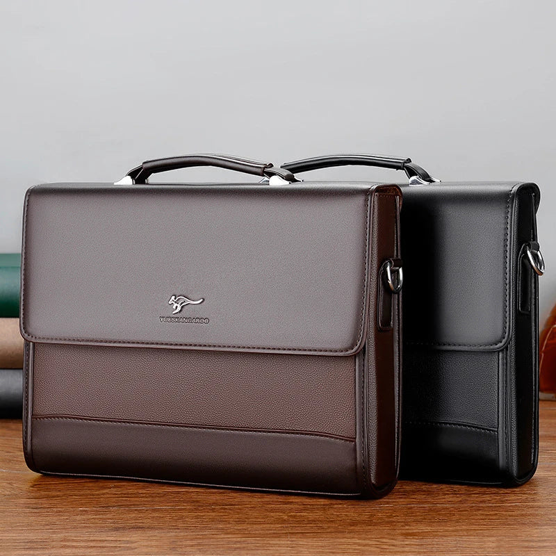 Sacoche business en cuir pu pour homme avec bandoulière amovible et format tablette — photo 5