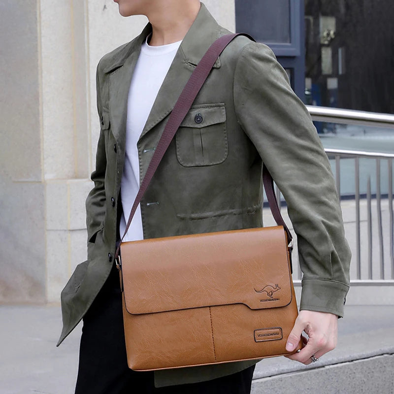 Sacoche business vintage en cuir PU pour homme - Porte-documents et sac messenger executive — photo 1
