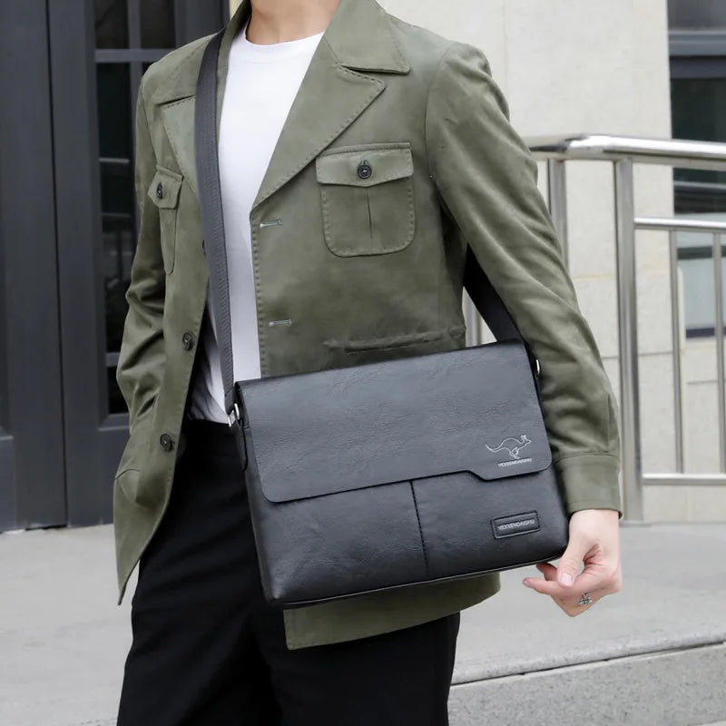Sacoche business vintage en cuir PU pour homme - Porte-documents et sac messenger executive — photo 2 Image