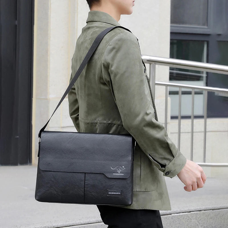 Sacoche business vintage en cuir PU pour homme - Porte-documents et sac messenger executive — photo 3