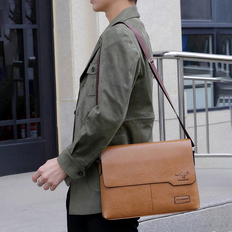 Sacoche business vintage en cuir PU pour homme - Porte-documents et sac messenger executive — photo 4