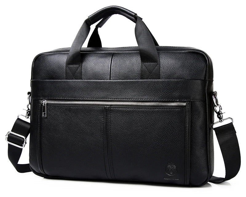 Serviette business en cuir véritable pour homme - sacoche ordinateur 15,6 pouces — photo 2