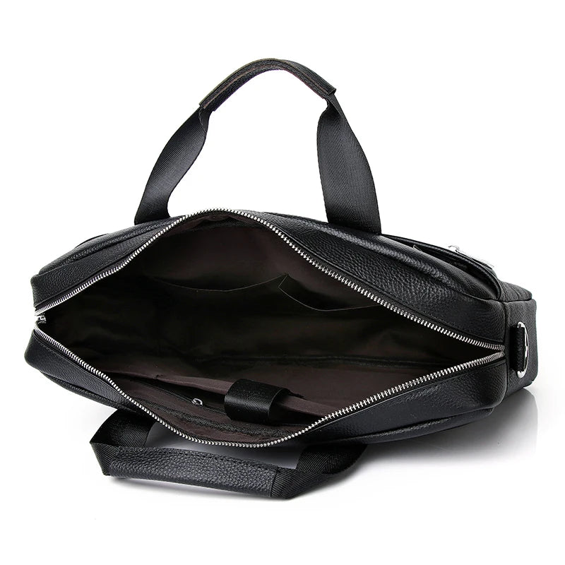 Serviette business en cuir véritable pour homme - sacoche ordinateur 15,6 pouces — photo 4
