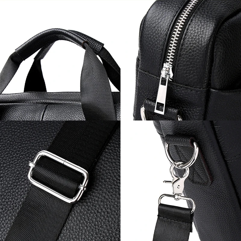 Serviette business en cuir véritable pour homme - sacoche ordinateur 15,6 pouces — photo 5